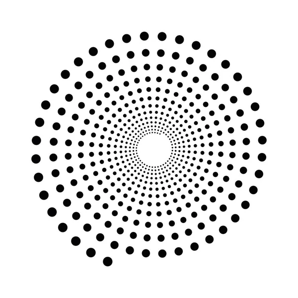 Símbolo espiral pontilhado preto. Simples elemento de design vetorial plano —  Vetores de Stock