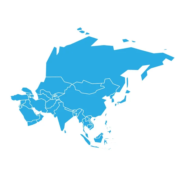 Mapa político infográfico vetorial muito simplificado da Ásia — Vetor de Stock