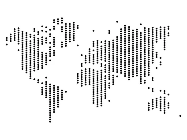 Dotted map of World. Halftone design. Simple flat vector illustration — Stock Vector