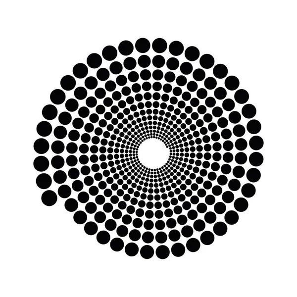 Signatura espiral punteada negra. Elemento de diseño simple vector plano — Archivo Imágenes Vectoriales