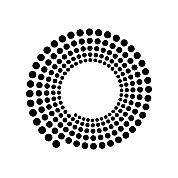 Чорний пунктирний спіральний символ. Простий плоский векторний елемент дизайну — стоковий вектор