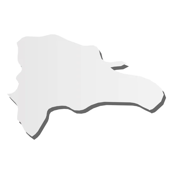 Δομινικανή Δημοκρατία - γκρι 3d-όπως σιλουέτα χάρτη της περιοχής της χώρας με ρίψη σκιά. Απλή επίπεδη διανυσματική απεικόνιση — Διανυσματικό Αρχείο