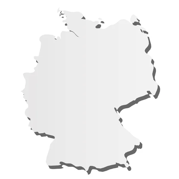 Németország - szürke 3d-szerű sziluett térképe ország területén lehullott árnyék. Egyszerű lapos vektor illusztráció — Stock Vector