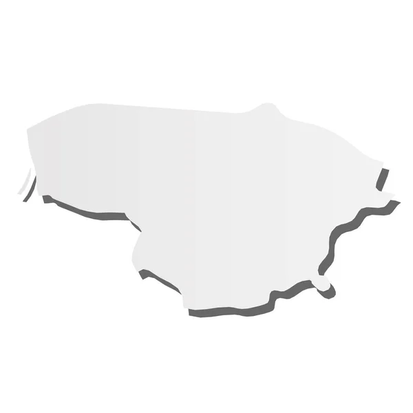 Lituânia - cinza 3d-like mapa silhueta de área de país com sombra caiu. Ilustração simples do vetor plano — Vetor de Stock