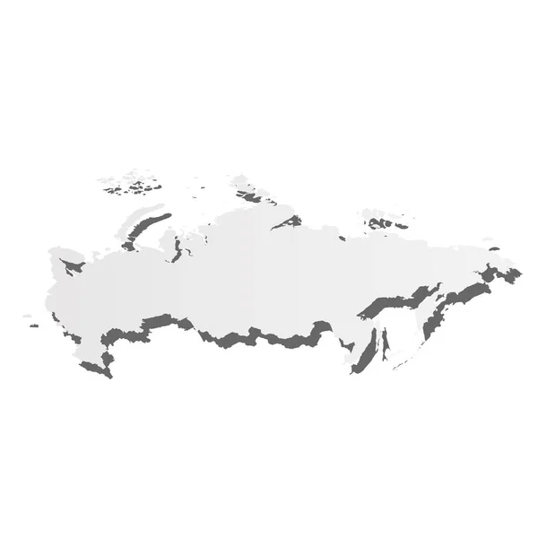 Russie - carte de silhouette noire solide de la région du pays. Illustration vectorielle plate simple — Image vectorielle