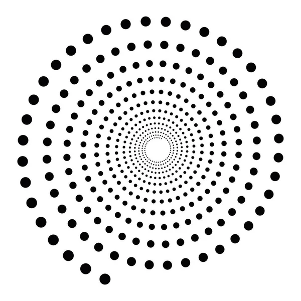Símbolo espiral pontilhado preto. Simples elemento de design vetorial plano —  Vetores de Stock