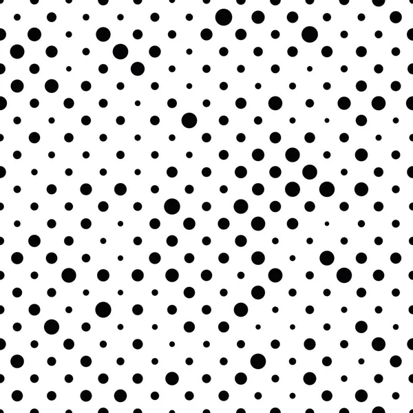 シームレスなポルカドットパターン。白い背景にランダムなサイズの黒い点。ベクターイラスト — ストックベクタ
