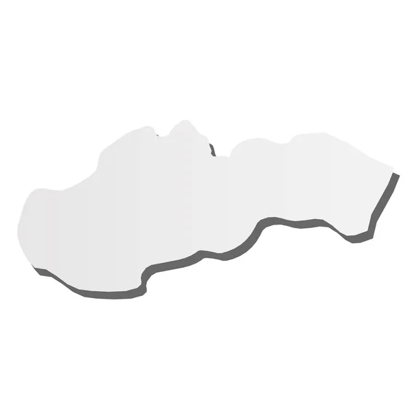 Slowakije - grijze 3d-achtige silhouet kaart van het land gebied met vallende schaduw. Eenvoudige platte vector illustratie — Stockvector