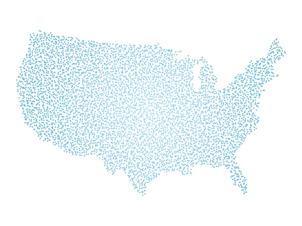 Stany Zjednoczone Ameryki. Pół tonu mapy Usa. Prosta płaska ilustracja wektora — Wektor stockowy