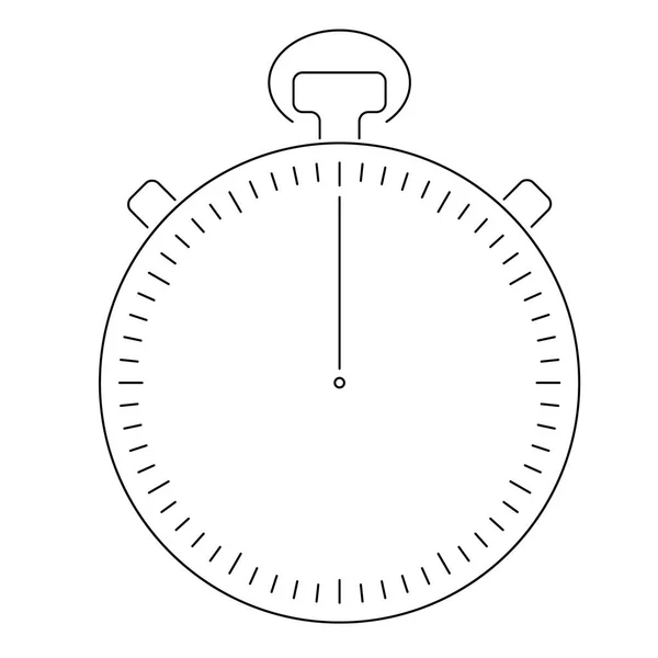 Reloj de parada de deporte analógico. Ilustración de línea negra delgada — Archivo Imágenes Vectoriales