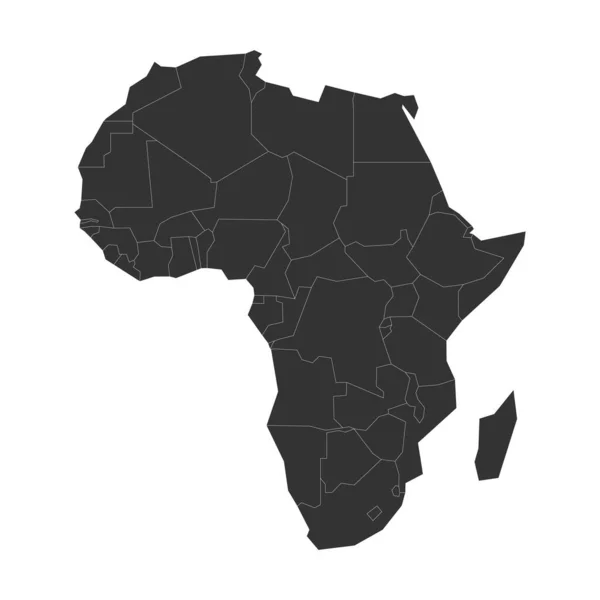 Carte politique grise blanche de l'Afrique. Illustration vectorielle — Image vectorielle