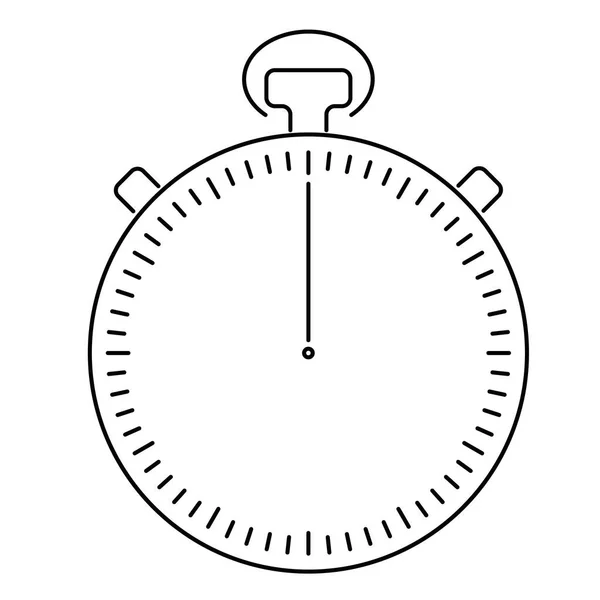 Analoge sport stopwatch. Dunne zwarte lijn illustratie — Stockvector