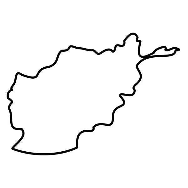 아프가니스탄 - 국경 지역의 검은 색 윤곽 지도. 단순 한 평평 한 벡터 삽화 — 스톡 벡터