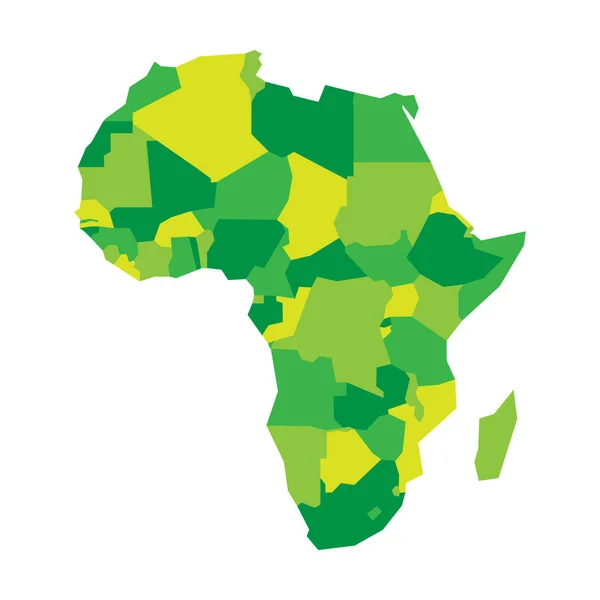 Nagyon leegyszerűsített infografikai politikai térkép Afrikáról. Egyszerű geometriai vektor illusztráció — Stock Vector