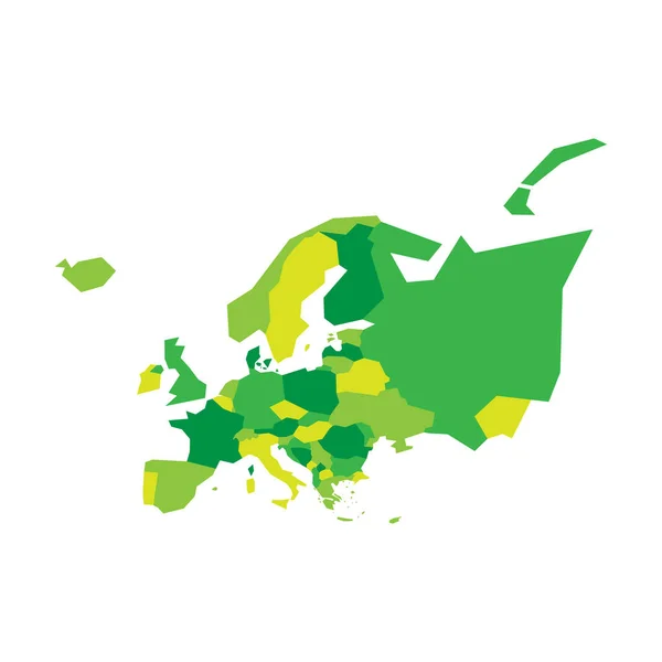 Sehr vereinfachte infografische politische Landkarte Europas. Einfache geometrische Vektorabbildung — Stockvektor