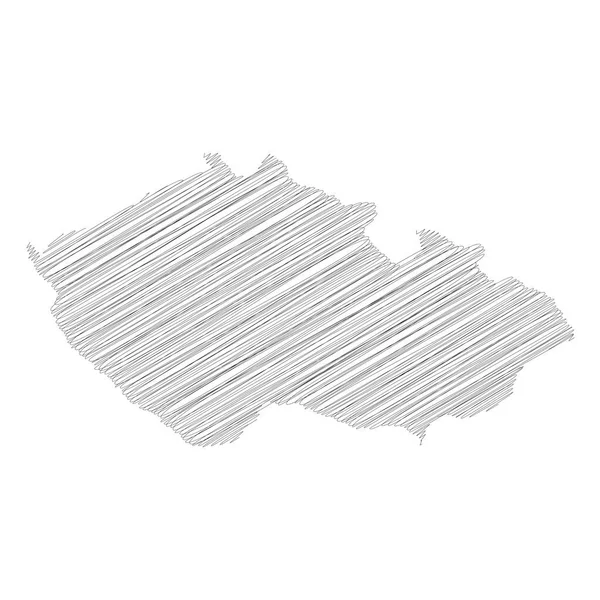捷克共和国- -用铅笔勾画出国家地区的轮廓图.简单的平面矢量说明 — 图库矢量图片