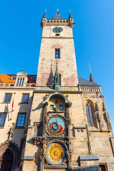 Praski zegar astronomiczny na Rynku Starego Miasta, Praga, Czechy — Zdjęcie stockowe