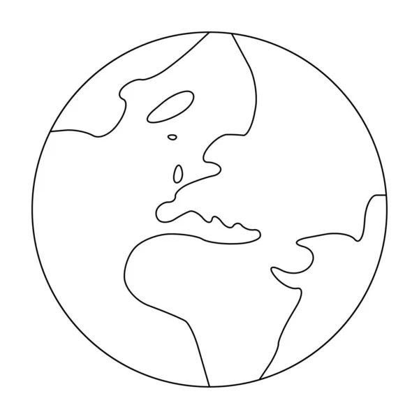 Förenklad översikt över jordklotet med världskarta inriktad på Europa. Vektorillustration — Stock vektor