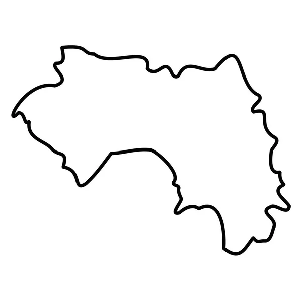 ギニア-国の固体黒アウトライン国境地図。シンプルなフラットベクトルイラスト — ストックベクタ