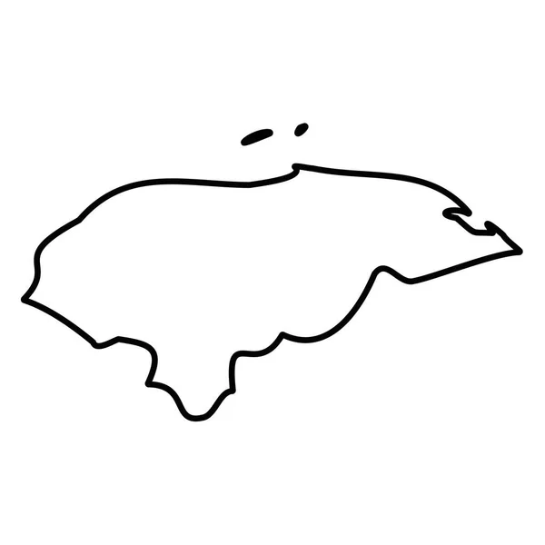 Honduras - ülke sınırının katı siyah çizgili haritası. Basit düz vektör çizimi — Stok Vektör