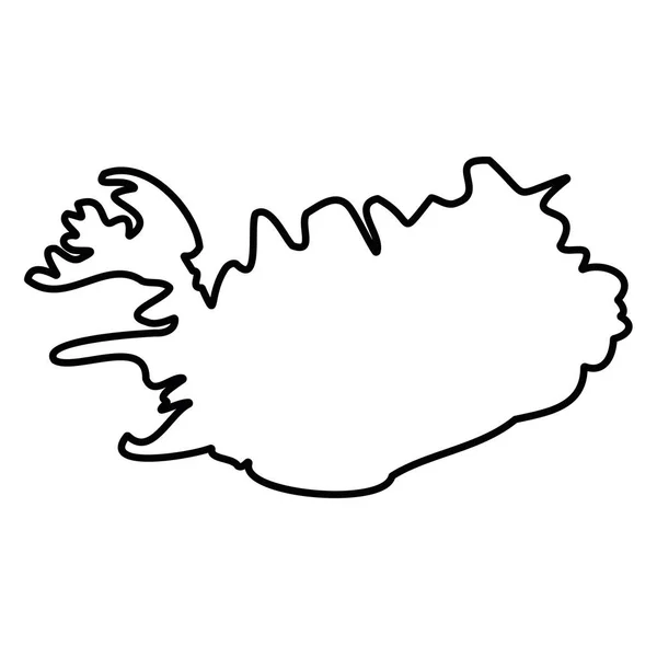 Island - solid svart kontur gränskarta över landområdet. Enkel platt vektor illustration — Stock vektor