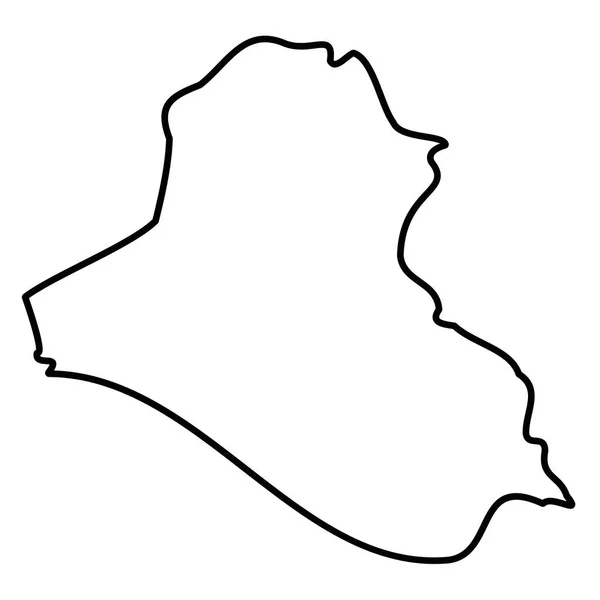 Iraque - sólido mapa contorno fronteira preta da área do país. Ilustração simples do vetor plano —  Vetores de Stock