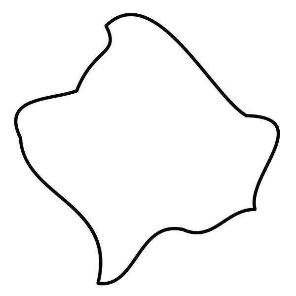 Kosovo - contorno negro sólido mapa fronterizo de la zona del país. Ilustración simple vector plano — Vector de stock