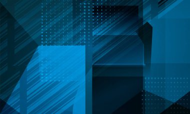 Karanlık, soyut bir arkaplan. Geometrik şekillerden oluşur.