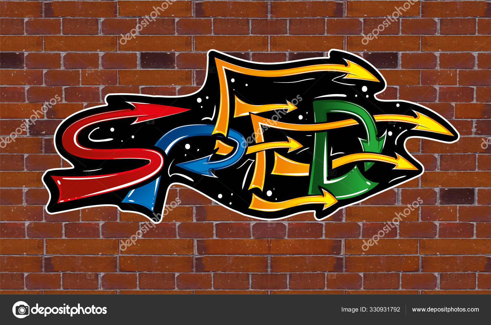 Speed Lettering Colored Arrows Stock Vector Image by ©Kordiush 330931792