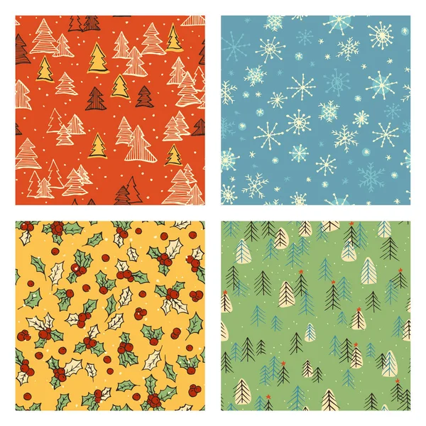 Christmas doodle pattern set — Stock Vector