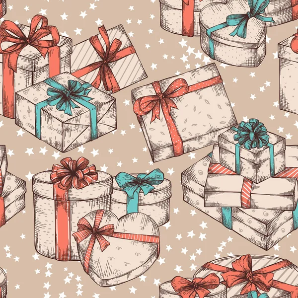 Κουτιά δώρων χωρίς ραφή μοτίβο — Διανυσματικό Αρχείο
