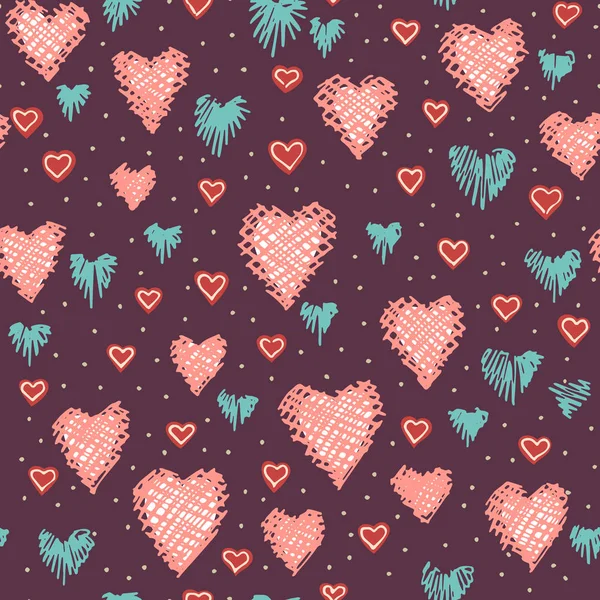 Seamless hearts pattern — Stock Vector