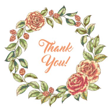 Çiçek çelenk elle çizilmiş