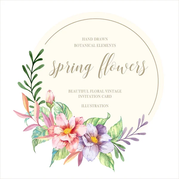 Acquerello fiori di primavera — Vettoriale Stock