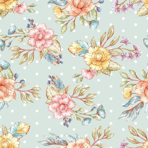 Motif floral sans couture — Image vectorielle