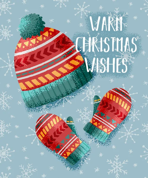 Tarjeta de Navidad caliente — Vector de stock