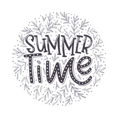 Yaz saati - çizilmiş Tipografik Tasarım el