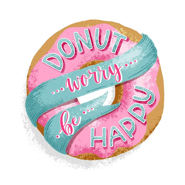 Belettering Donut zorgen — Stockvector