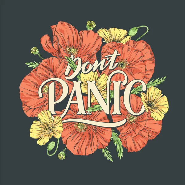 Dont Panic lettering — Stock Vector