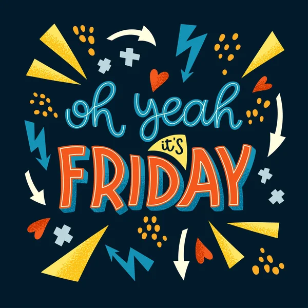 Friday day lettering — Stock Vector