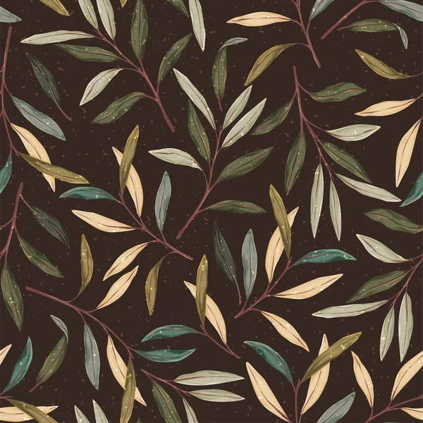 Vintage leaves seamless pattern — Stock Vector