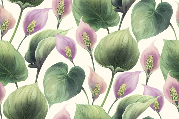 Calla Blüten nahtloses Muster — Stockvektor