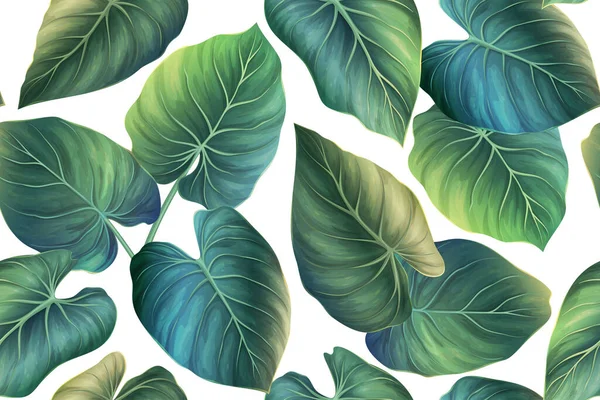 Тропічні листя безшовний візерунок — стоковий вектор
