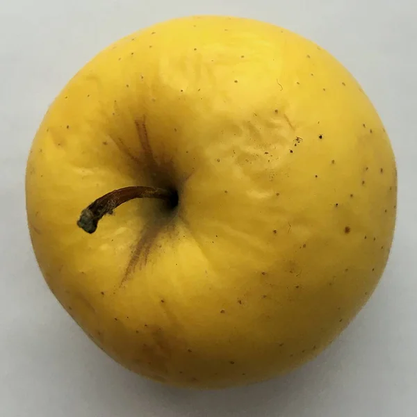 Photo Macro Abstraite Une Pomme Mûre Jaune Papier Peint Abstrait — Photo