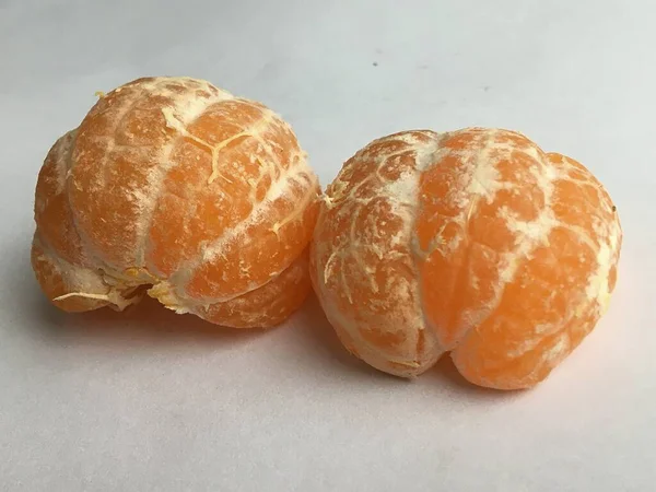 Rodajas Naranja Mandarina Madura Pelada Naturaleza Muerta Fruitorianismo Abstracción — Foto de Stock