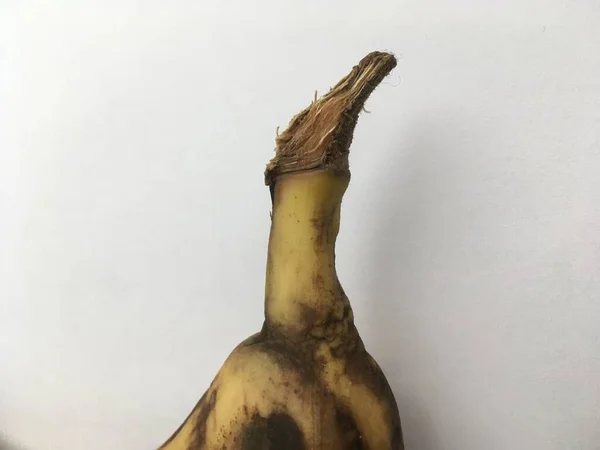 Macro Shot Van Een Rijpe Banaan Minimalistisch Behang Stilleven — Stockfoto