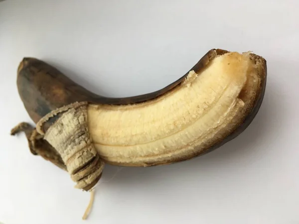 Abstrakte Tapeten Reife Früchte Große Banane Auf Weißem Hintergrund — Stockfoto