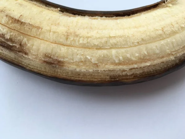 Foto Macro Detalhada Banana Madura Descascada Abstrato — Fotografia de Stock