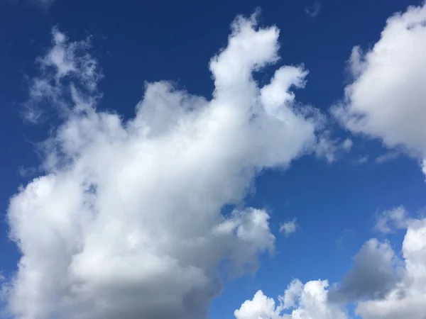 Cirrus clouds in the sky. Spring minimalistic wallpaper.