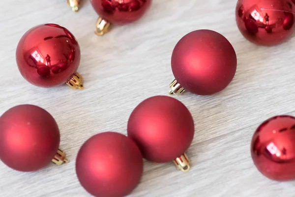 Christmas Decoration Celebration Xmas Red Balls New Year Preparations White — Stock Photo, Image